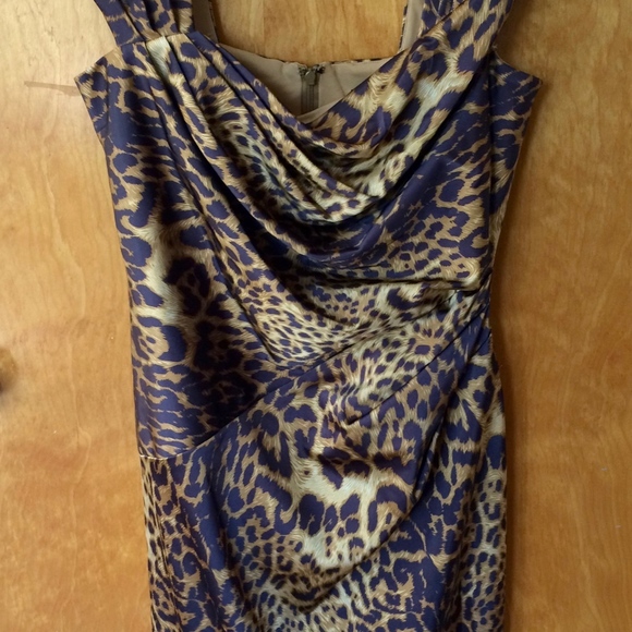 Leopard Print Tadashi Shoji Cocktail Dress - 10 - Picture 6 of 6